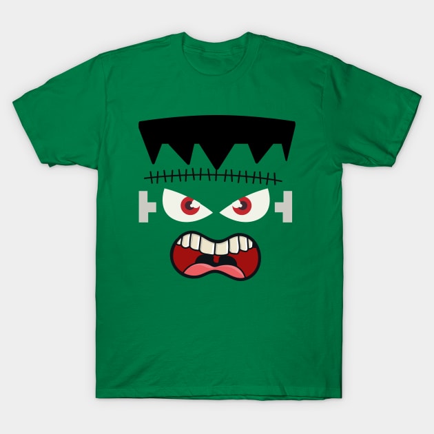 Frankenstein Face Costume T-Shirt by epiclovedesigns